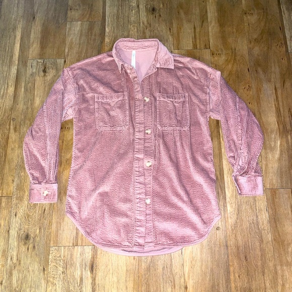 Aritzia Jackets & Blazers - Baby Pink Corduroy Shacket from Aritzia